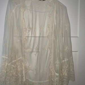 White hippie fun lace sweater